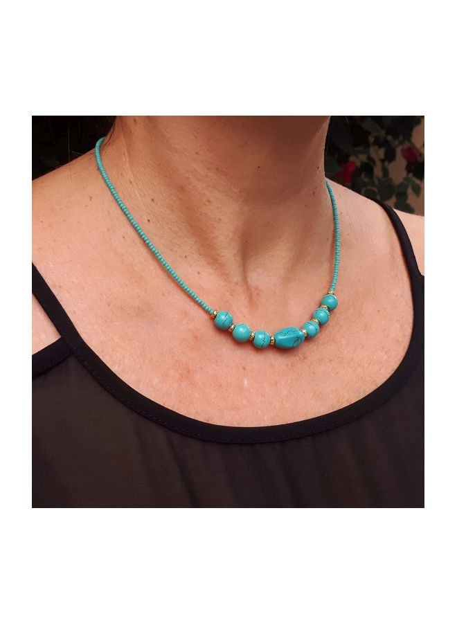 Alwan Turquoise Beaded Evil Eye Necklace - Image 2