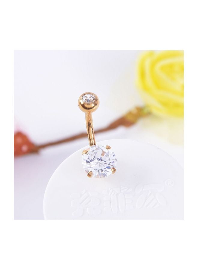 Generic - 4-Piece Zircon Studded Piercing Belly Button Ring Set - Image 1