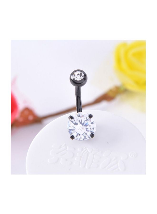 Generic - 4-Piece Zircon Studded Piercing Belly Button Ring Set - Image 1