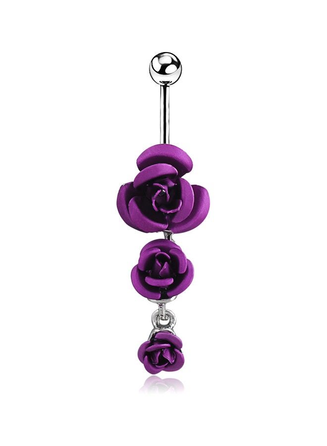 Generic - 2-Piece 316L Surgical Steel Rose Designed Belly Rings - Image 1