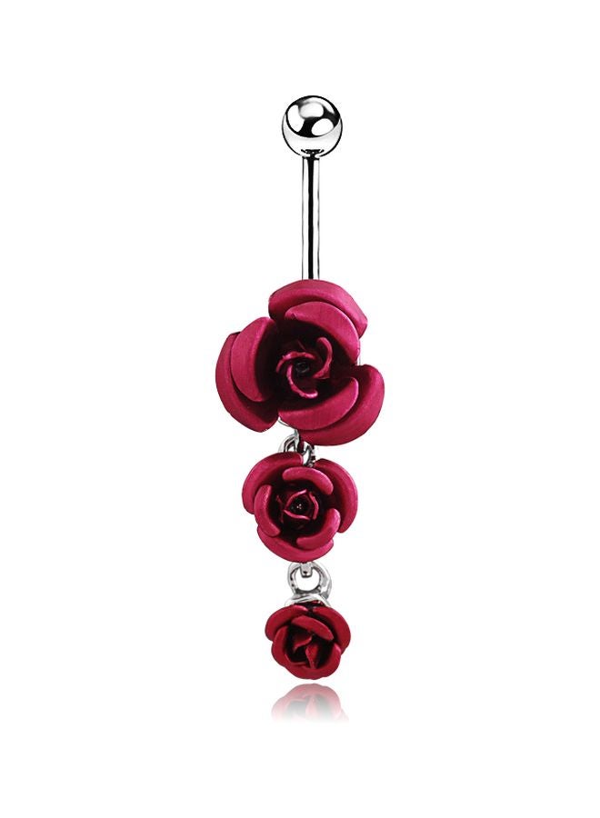 Generic - 2-Piece 316L Surgical Steel Rose Designed Belly Rings - Image 1