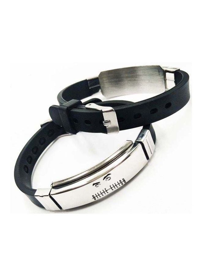 Beauenty Stainless Steel Wristband Bracelet Silver/Black  - Image 2
