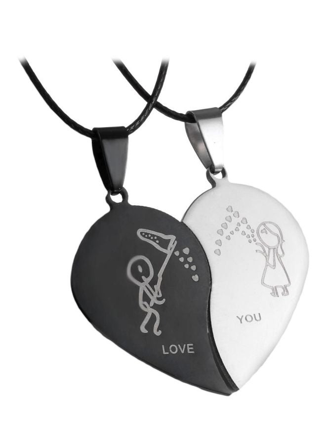 Beauenty 2-Piece Broken Heart Pendant Necklace - Image 1