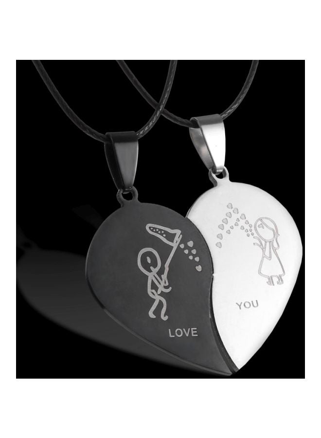 Beauenty 2-Piece Broken Heart Pendant Necklace - Image 2