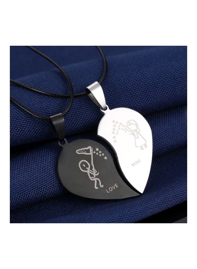 Beauenty 2-Piece Broken Heart Pendant Necklace - Image 3