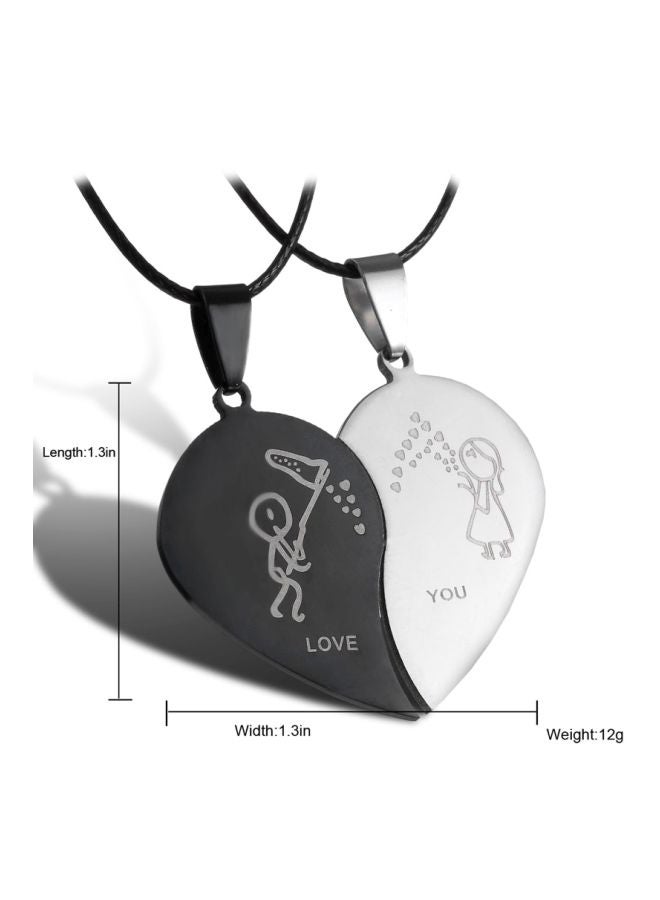 Beauenty 2-Piece Broken Heart Pendant Necklace - Image 4