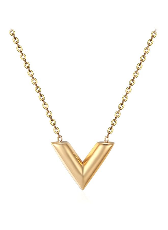 بيوينتي قلادة من فولاذ التيتانيوم بدلاية على شكل حرف V - Image 1