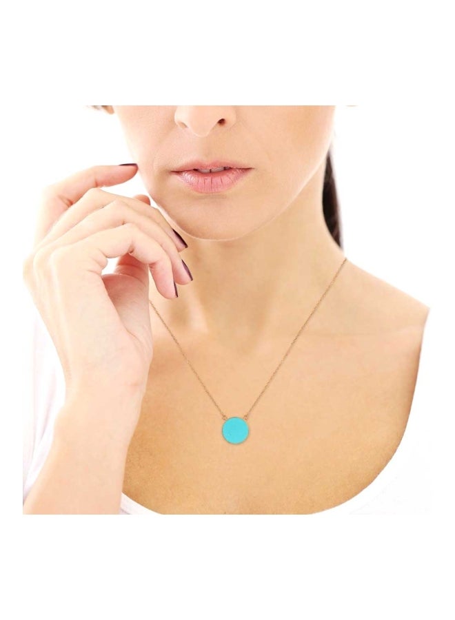 Capri Gold 18 Karat Rose Gold Turquoise Studded Necklace - Image 2