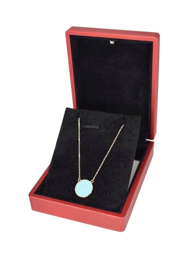 Capri Gold 18 Karat Rose Gold Turquoise Studded Necklace - Image 3