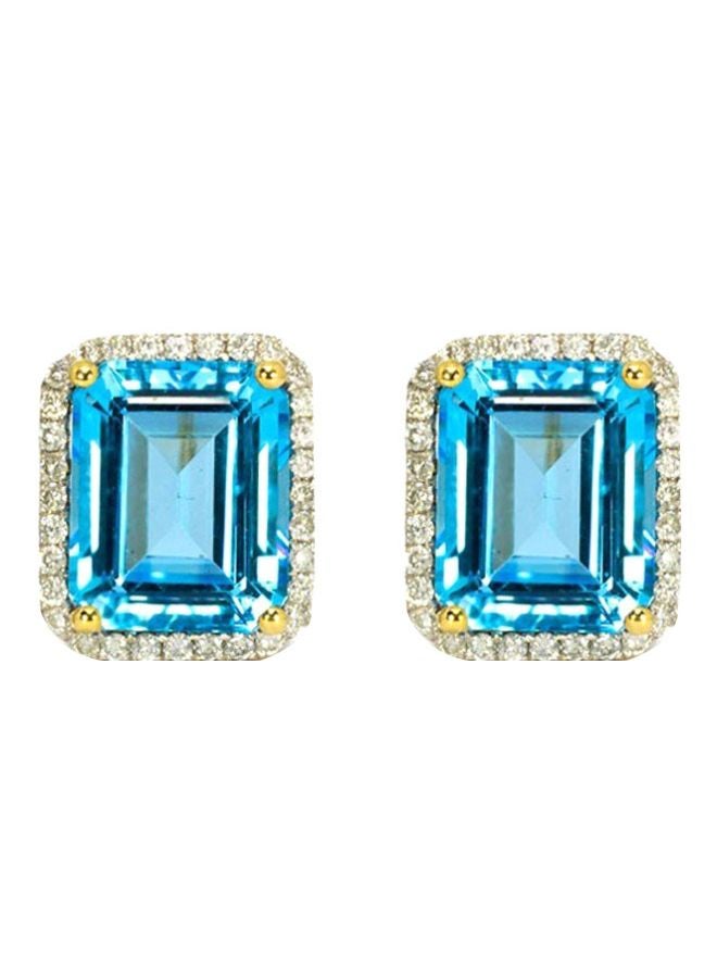 Capri Gold 18 Karat Gold Topaz Emerald-Cut Earrings  - Image 1