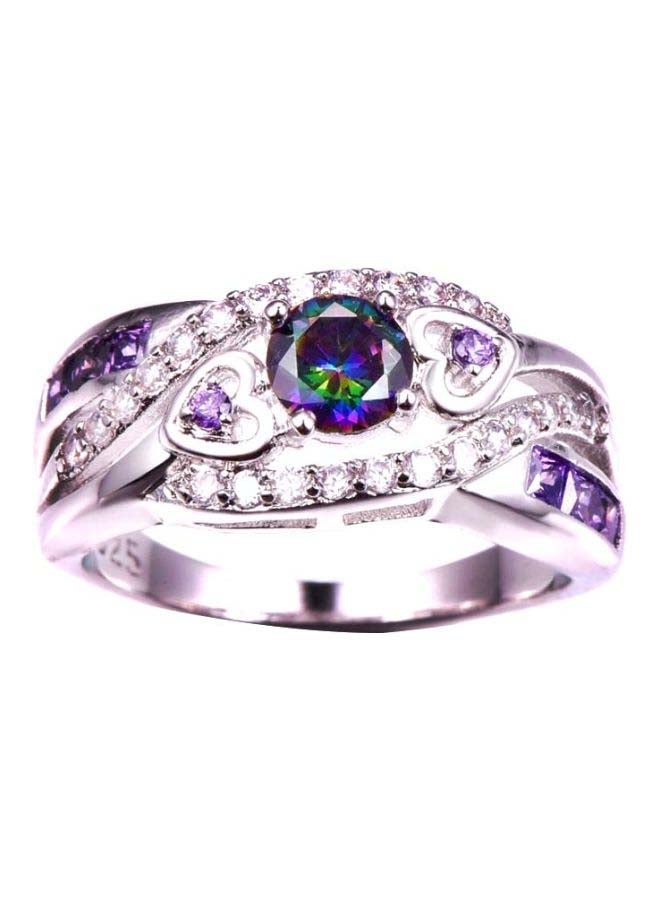 Beauenty 925 Sterling Silver Stone Studded Wedding Ring  - Image 1