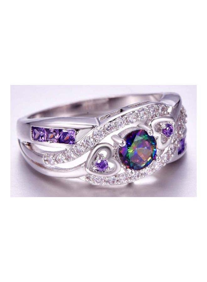 Beauenty 925 Sterling Silver Stone Studded Wedding Ring  - Image 2