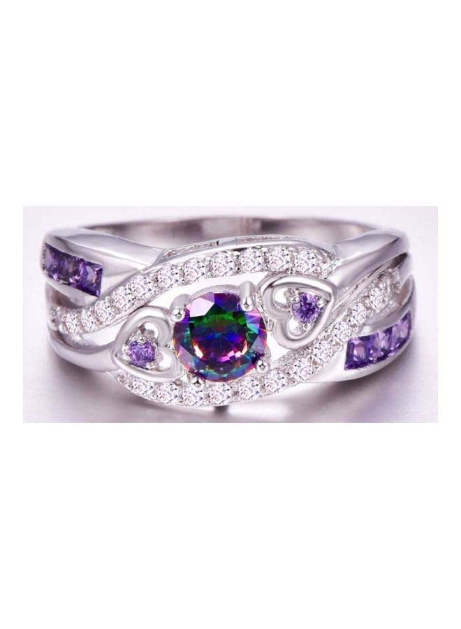 Beauenty 925 Sterling Silver Stone Studded Wedding Ring  - Image 3