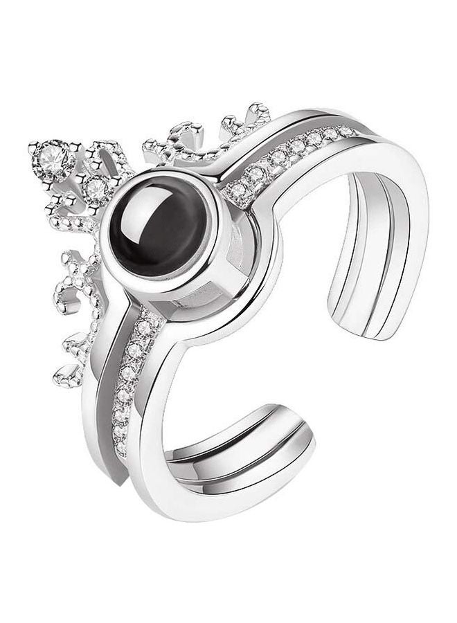 Copper Crystal Studded Adjustable Ring