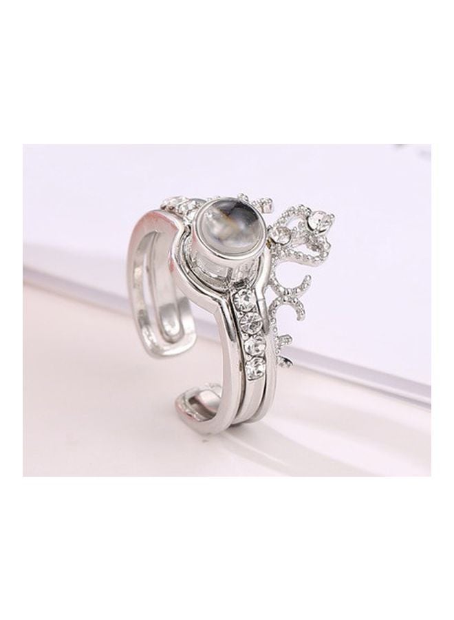 Copper Crystal Studded Adjustable Ring
