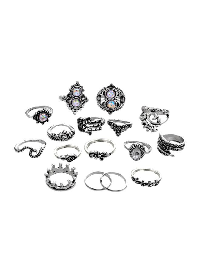 Beauenty 16-Piece Metal Bohemian Vintage Style Ring Set  - Image 1