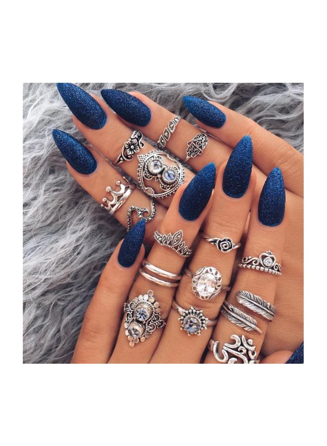 Beauenty 16-Piece Metal Bohemian Vintage Style Ring Set  - Image 2