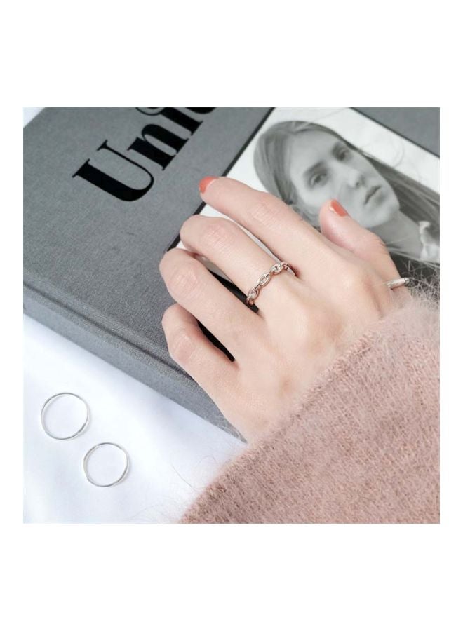 بيوينتي خاتم من الفضة الإسترليني عيار 925 بتصميم كلاسيكي على شكل سلسلة - Image 3