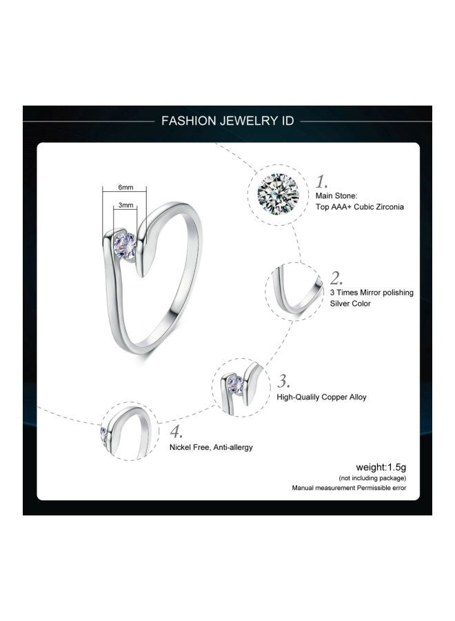 Beauenty Copper Cubic Zirconia Studded Engagement Ring  - Image 4