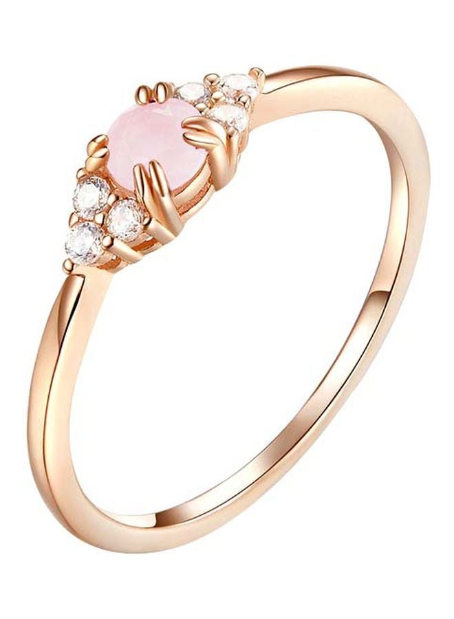 خاتم مرصع بالكريستال من الفضة الإسترلينية عيار 925 - Image 1