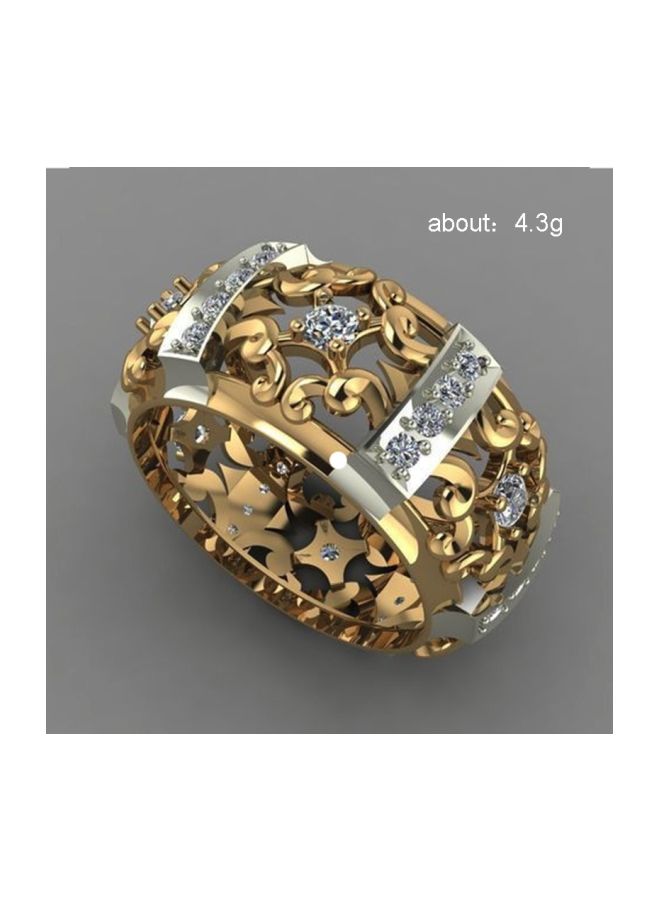 بيوينتي خاتم بتصميم وردة ومرصع بالزركونيا المكعبة - Image 4