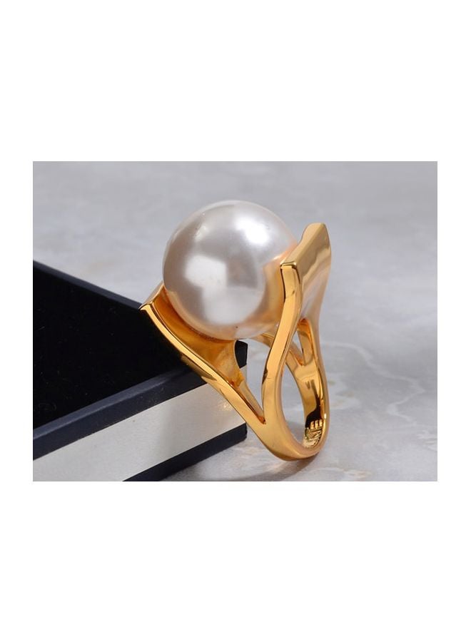 Beauenty Stainless Steel Pearl Studded Ring - Image 5