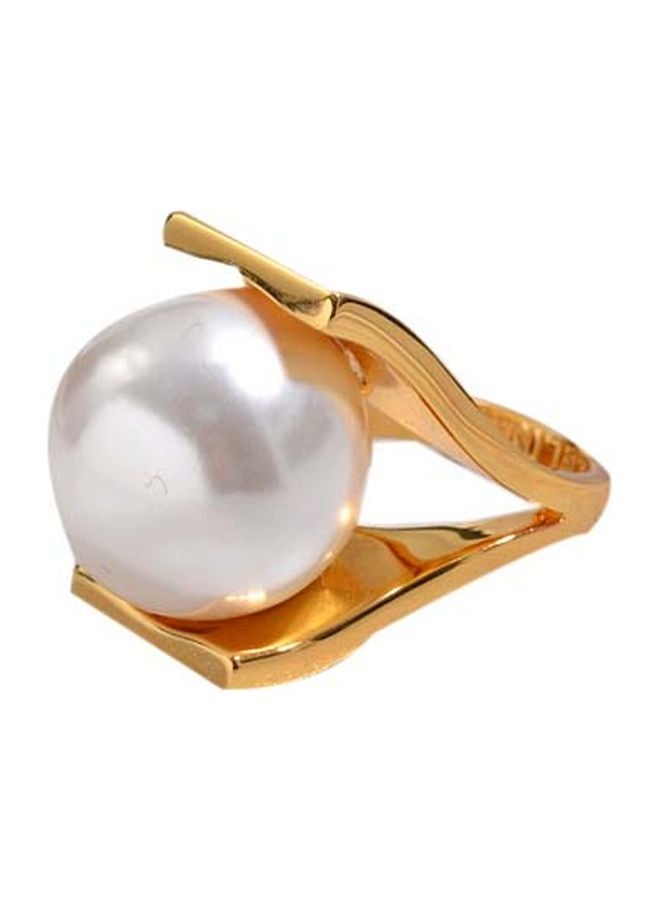 Beauenty Stainless Steel Pearl Studded Ring - Image 1