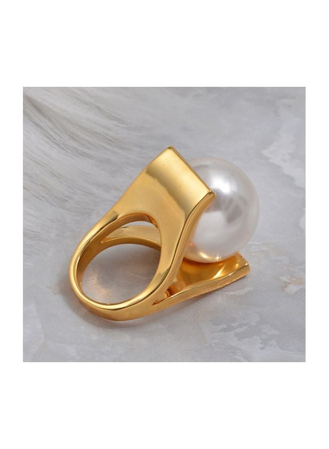 Beauenty Stainless Steel Pearl Studded Ring - Image 4