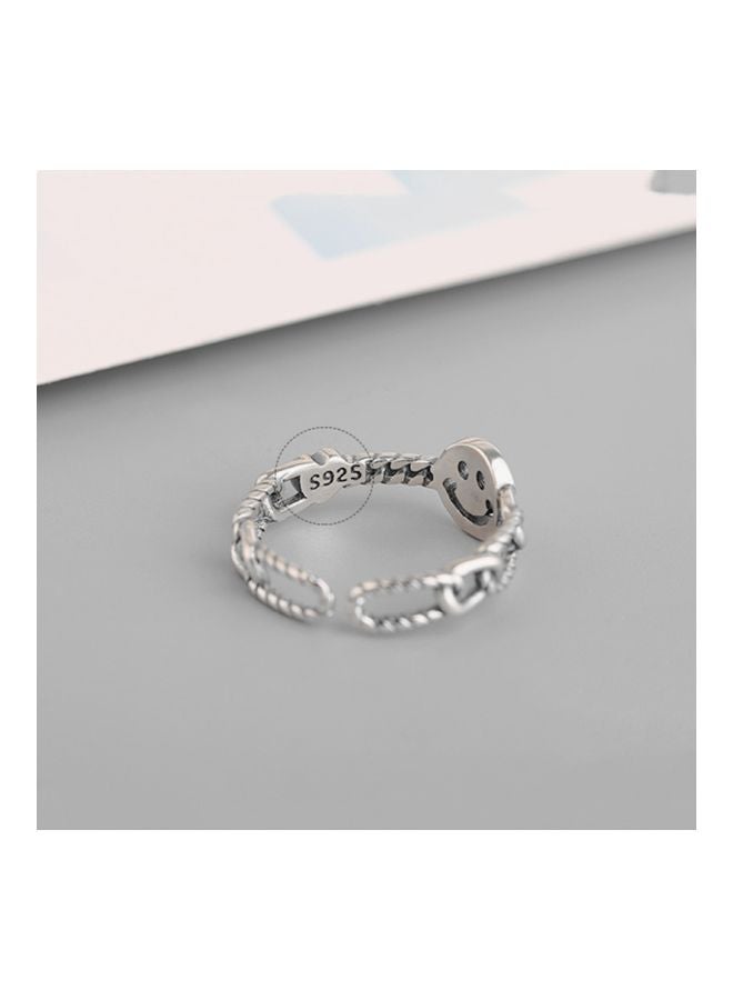 Beauenty 925 Sterling Silver Hollow Smiling Face Ring  - Image 2