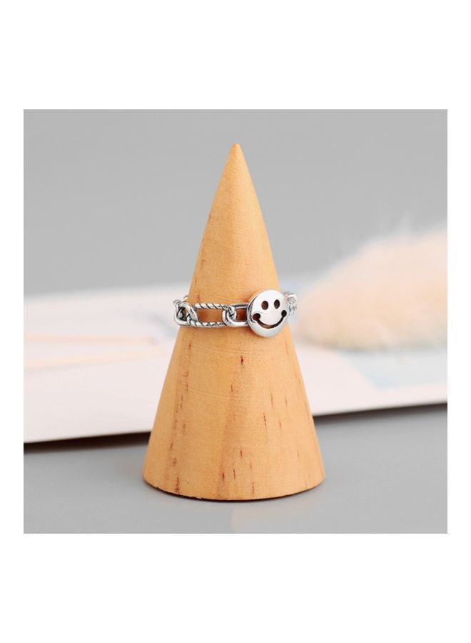 Beauenty 925 Sterling Silver Hollow Smiling Face Ring  - Image 3