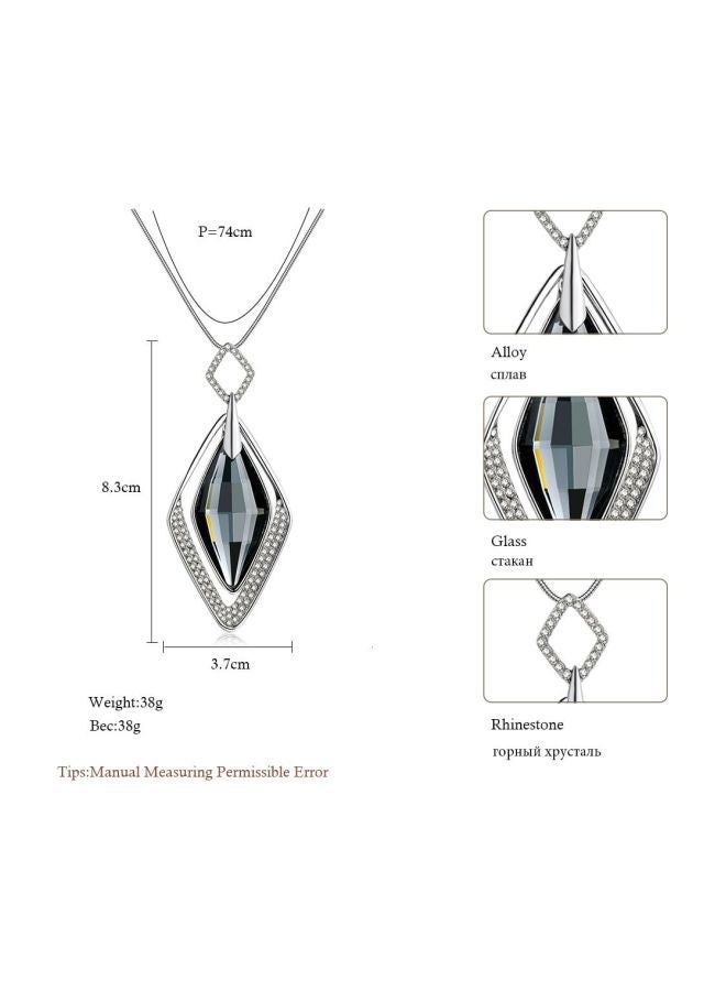 Beauenty Alloy Rhinestone Studded Pendant Necklace  - Image 2
