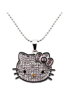 Beauenty Tin Alloy Crystal Studded Hello Kitty Pendant Necklace  - Image 1