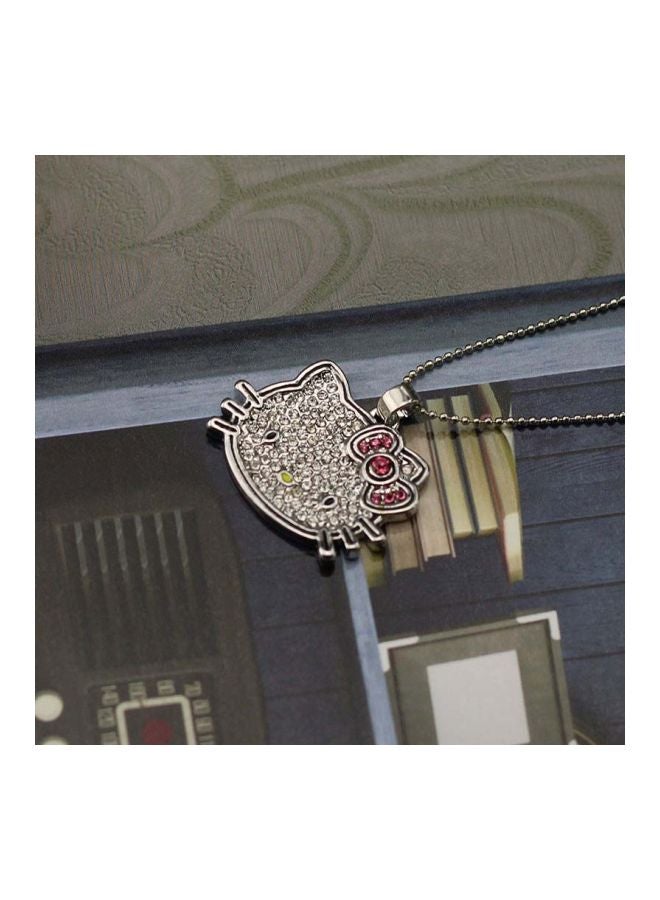 Beauenty Tin Alloy Crystal Studded Hello Kitty Pendant Necklace  - Image 3