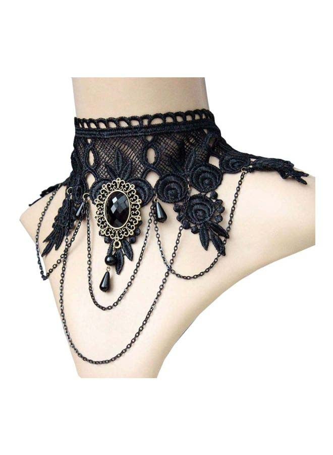 Beauenty Crystal Studded Lace Necklace  - Image 2