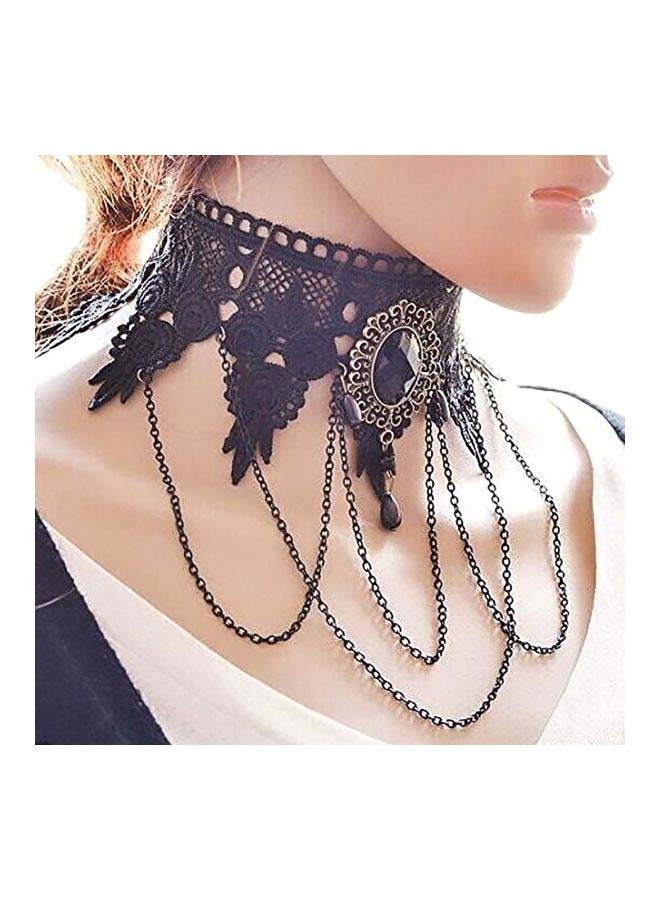 Beauenty Crystal Studded Lace Necklace  - Image 3