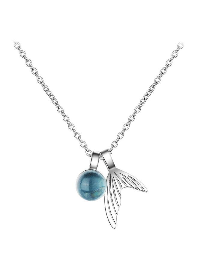 Beauenty 925 Sterling Silver Crystal Studded Mermaid Pendant Necklace  - Image 1