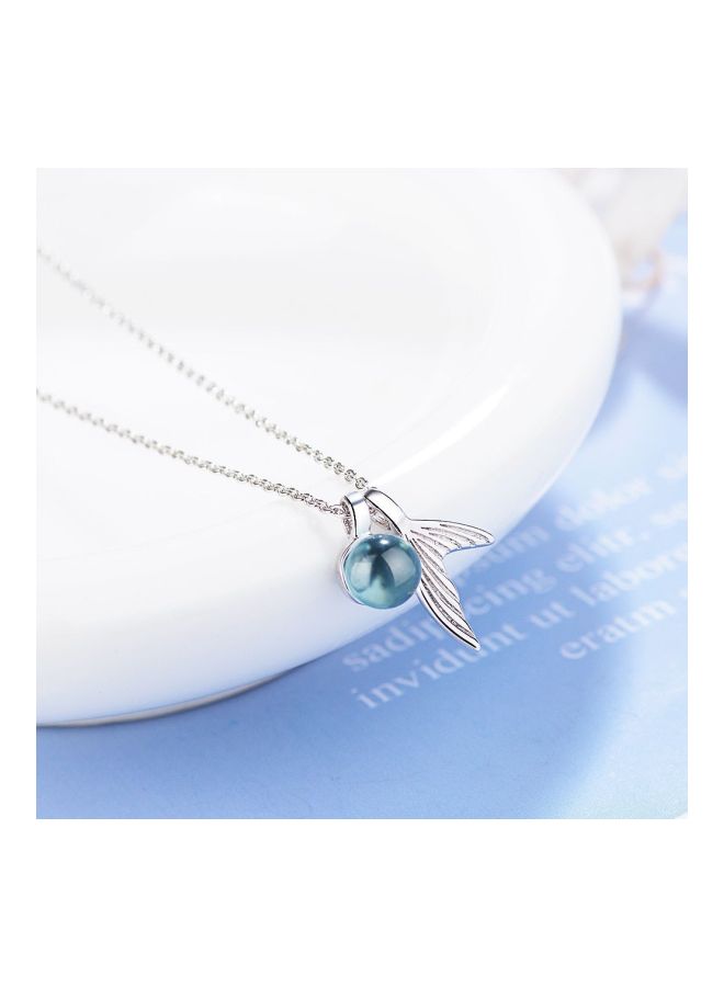 Beauenty 925 Sterling Silver Crystal Studded Mermaid Pendant Necklace  - Image 2