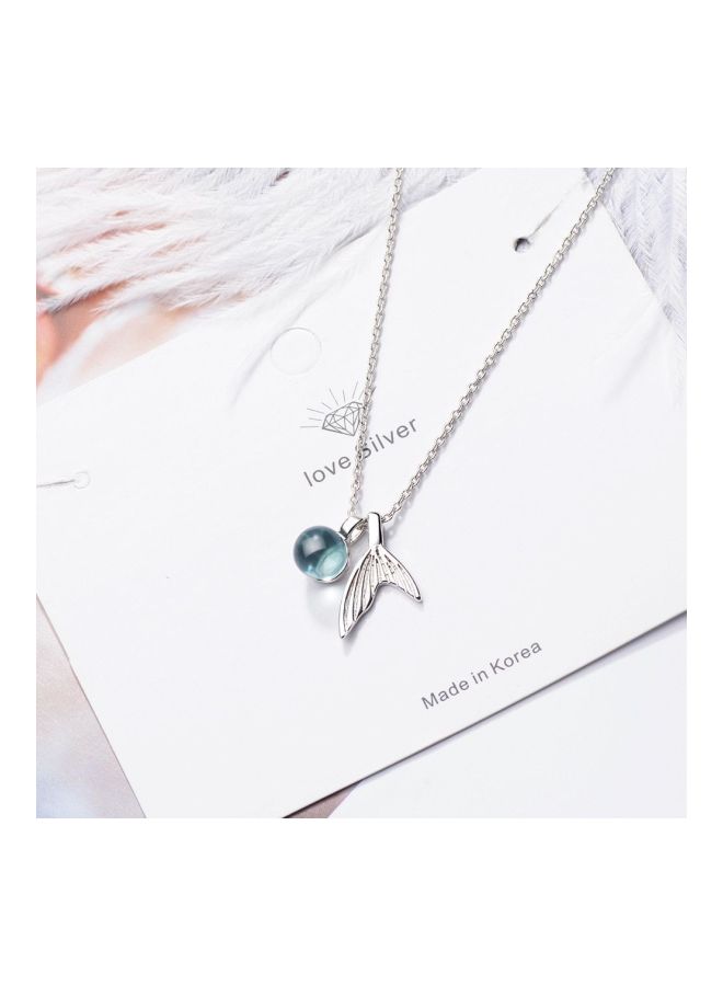 Beauenty 925 Sterling Silver Crystal Studded Mermaid Pendant Necklace  - Image 4