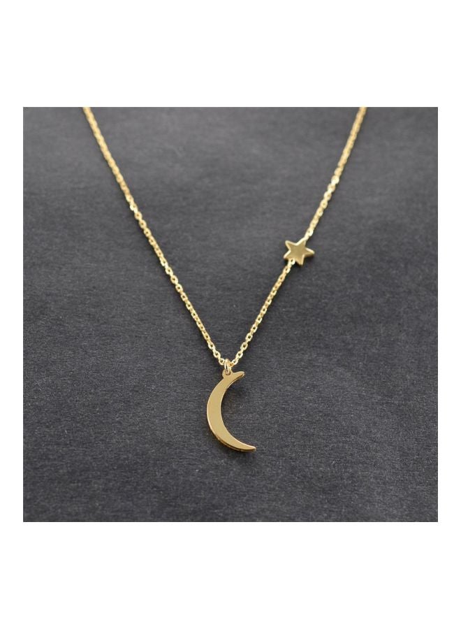 Beauenty - Alloy Star And Moon Pendant Necklace - Image 1
