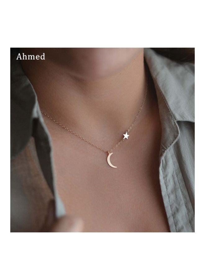 Beauenty - Alloy Star And Moon Pendant Necklace - Image 1