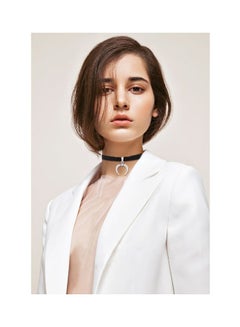 Beauenty Leather Velvet Choker With Half Moon Designed Charm  - Image 5