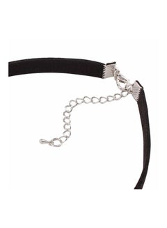 Beauenty Leather Velvet Choker With Half Moon Designed Charm  - Image 3