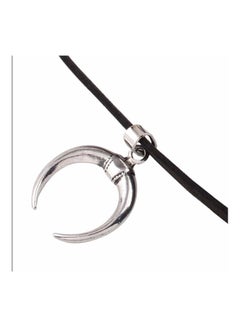 Beauenty Leather Velvet Choker With Half Moon Designed Charm  - Image 4