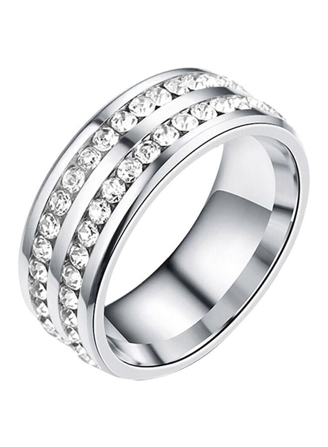 Beauenty Stainless Steel Stone Studded Weight Loss Ring 