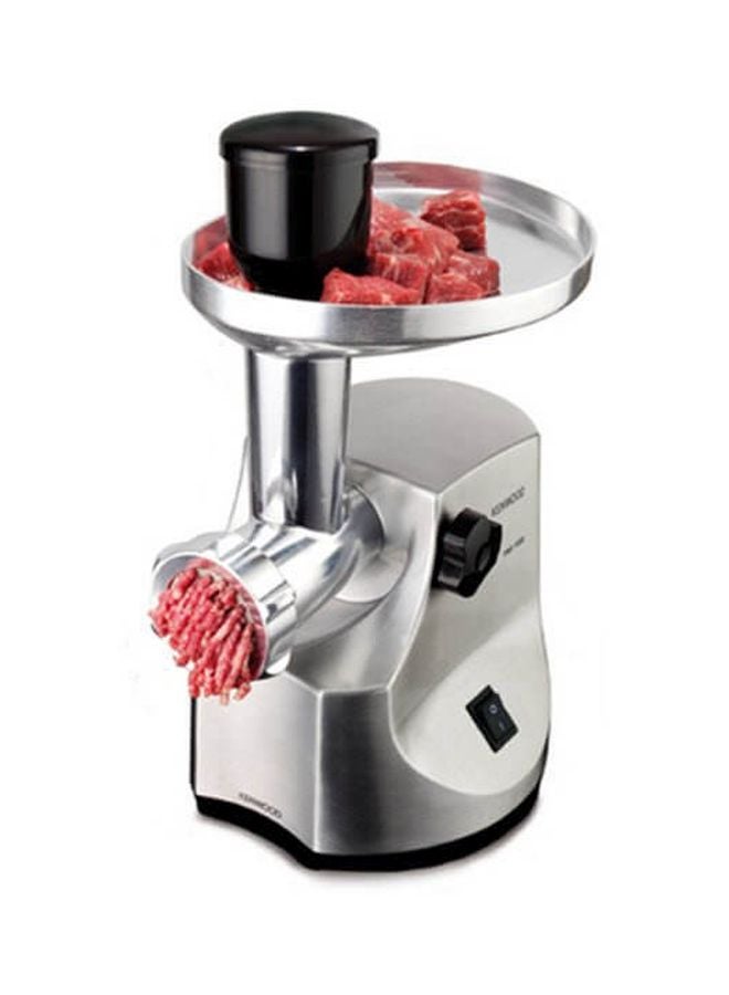 KENWOOD - Meat Grinder, 1.0Kg Per Minute, Metal Body, Meat Mincer, 3 Stainless Steel Mincer Screens, Kibbeh Maker, Sausage Maker, Feed Tube Pusher, Reverse Function, 1600 W MG510 Silver/Black - Image 1