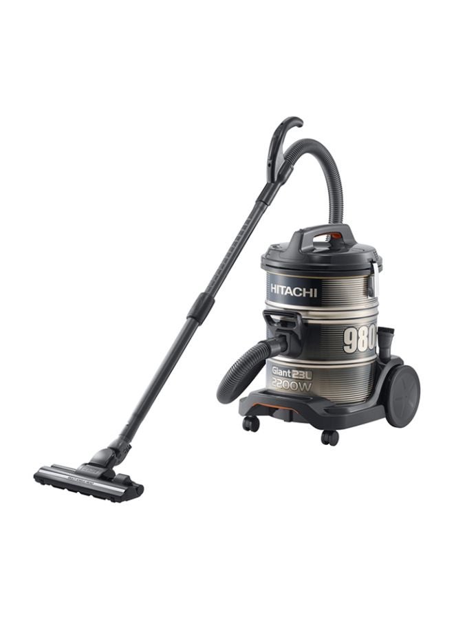 هيتاشي مكنسة كهربائية أسطوانية بقدرة 2200 وات 23 L 2200 W CV-980D أسود/ذهبي  - Image 1