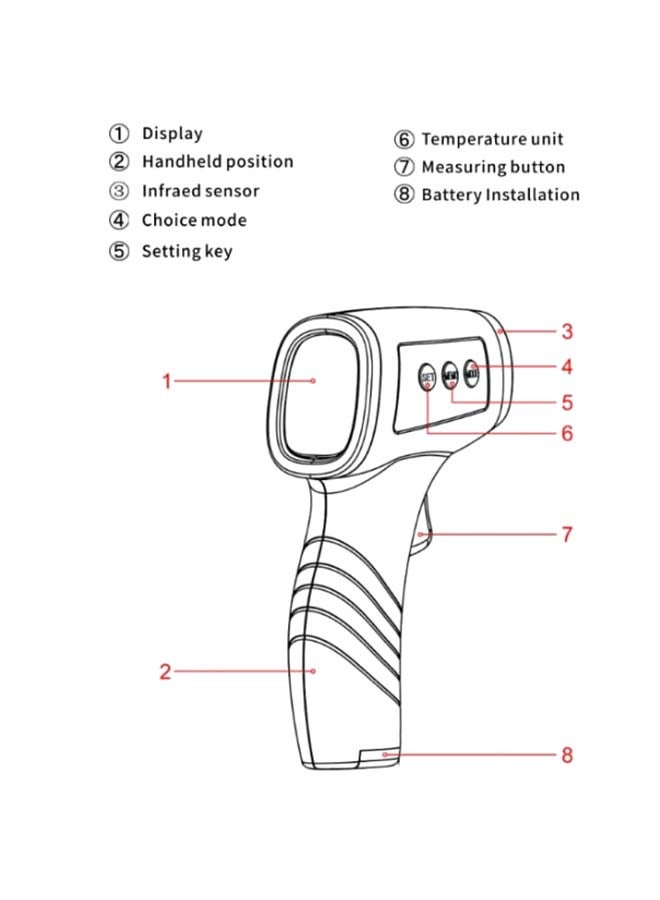 Digital Non-Contact IR Infrared Forehead Thermometer Blue 13.8x9.5x4.5cm  - Image 3