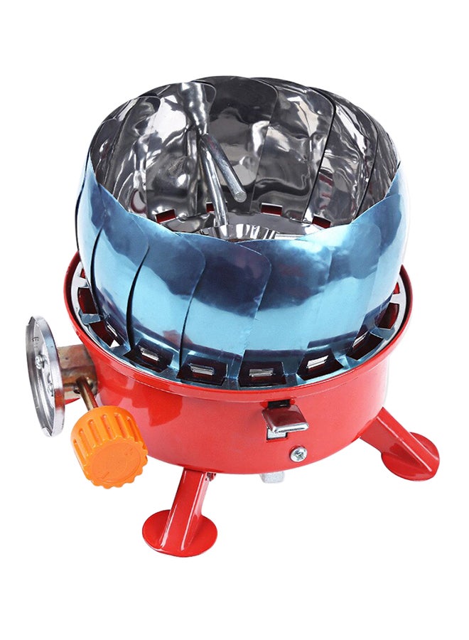 Aotu - Windproof 1-Burner Camping Stove - Red/Blue - Image 1