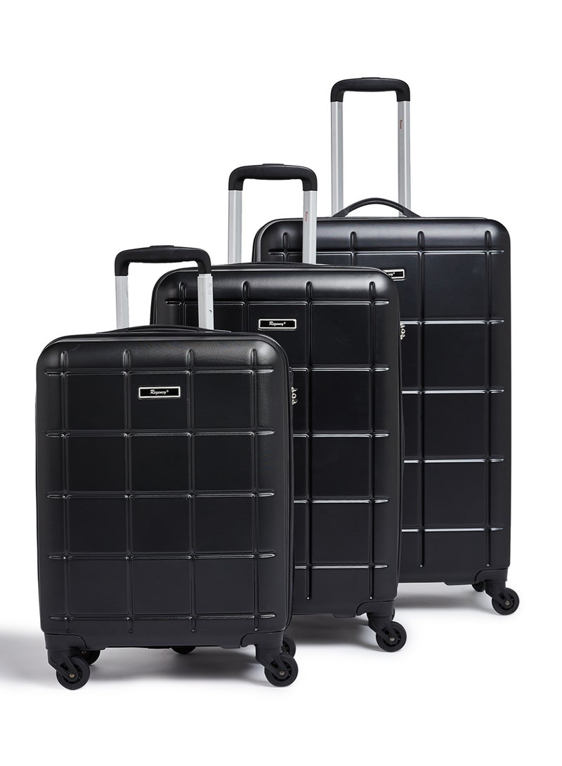 Regency New Legion Hardside 3 Piece Luggage Trolley Set Black - Image 1