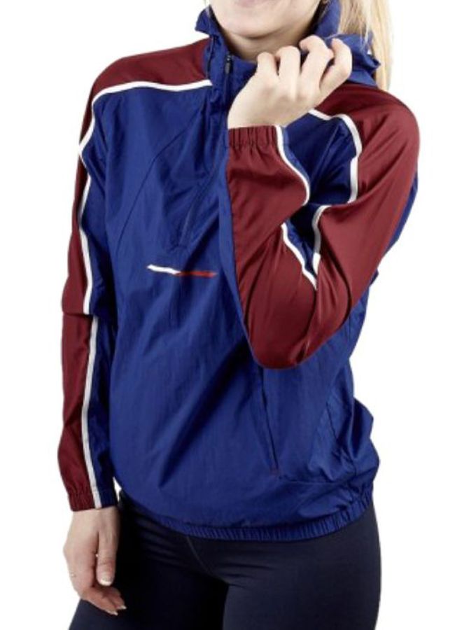 TOMMY SPORT - Half Zip Windbreaker Jacket Blue Ink/Brown - Image 1